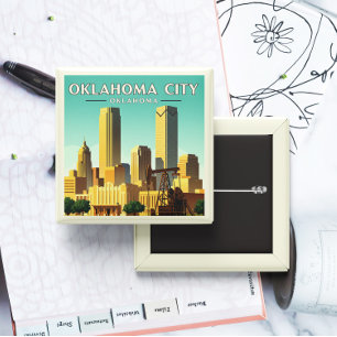 Vintage Oklahoma City Oklahoma 2 Inch Square Button