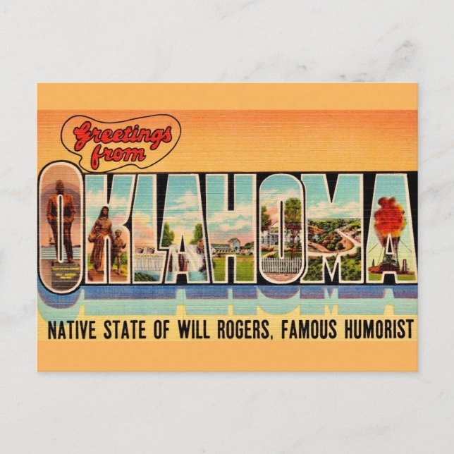 Vintage Oklahoma Greeting Postcard (Front)