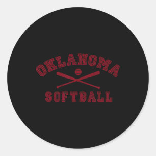 Vintage Oklahoma Softll Gear  Classic Round Sticker