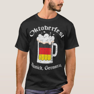 Vintage Oktoberfest Munich, Germany Flag Drinking  T-Shirt
