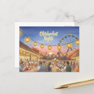 Vintage Oktoberfest Toast Postcard