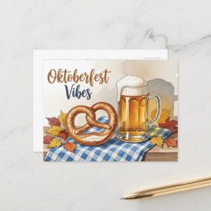 Vintage Oktoberfest Toast Postcard