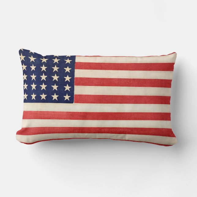 Vintage Old American Flag  Lumbar Pillow (Front)