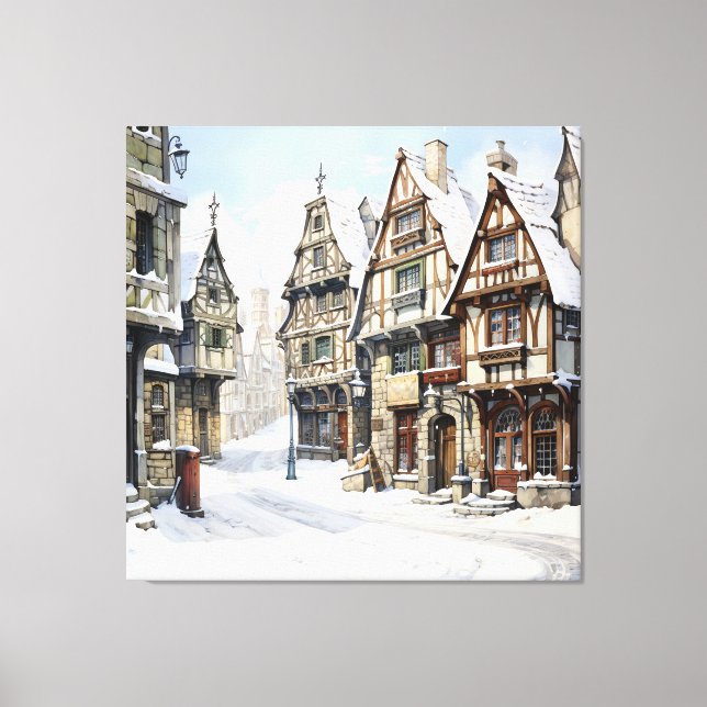 Vintage Old Amsterdam Art Canvas Print (Front)
