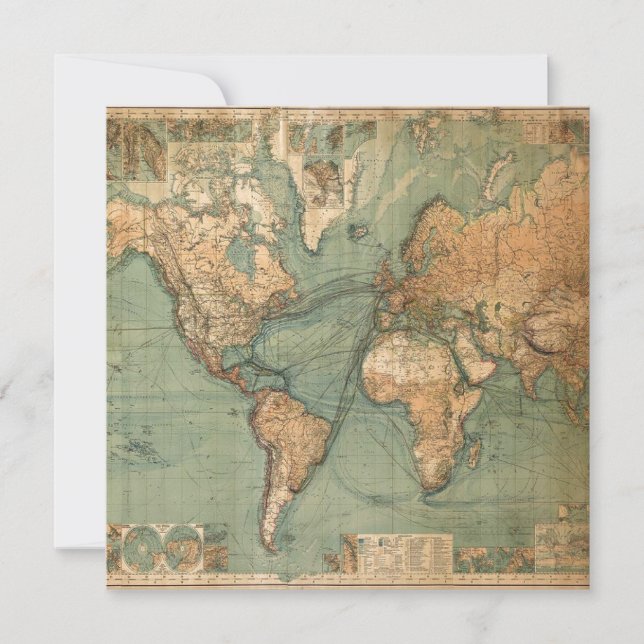 Vintage Old Antique World Map (Front)