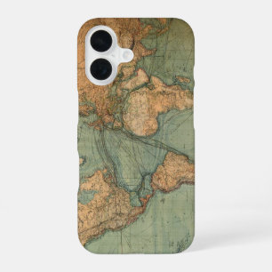 Vintage Old Antique World Map iPhone 16 Case