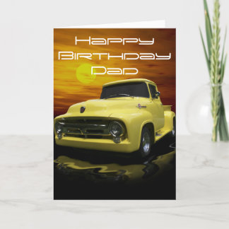 Vintage Old Antique Yellow Truck Card