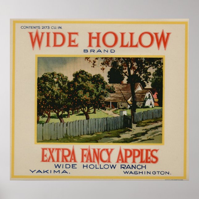 Vintage Old Apple Fruit Crate Labels Poster (Front)
