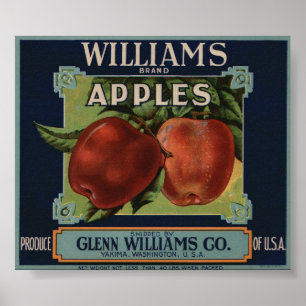 Vintage Old Apple Fruit Crate Labels Poster