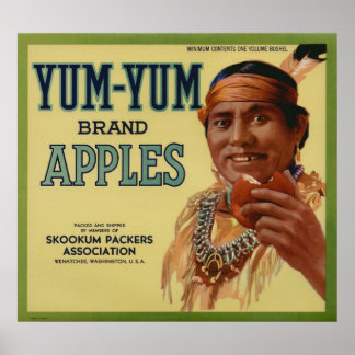 Vintage Old Apple Indian Fruit Crate Labels Poster