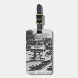 Vintage old black white Rome Colosseo  Luggage Tag