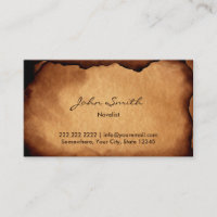 Vintage Old Burned Paper Novelist