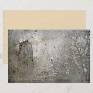 Vintage old castle scrapbook decoupage paper