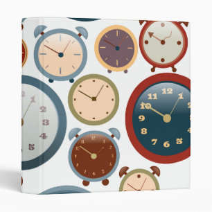 Vintage Old Clocks Pattern Binder