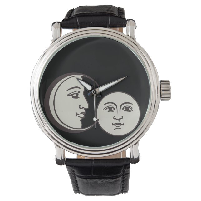 vintage old face and moon watch (Front)