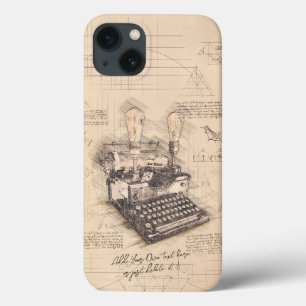Vintage Old Fashion Art. Author / Writer Gift iPhone 13 Case