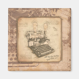 Vintage Old Fashion Art. Author / Writer Gift Magnet