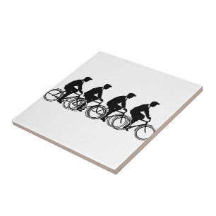 Vintage Old Fashion Bicycles Cyclist Ride Tile