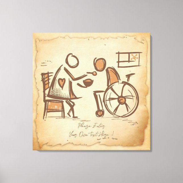 Vintage Old Fashion Caregiver, Nursing Assistant Canvas Print (Front)