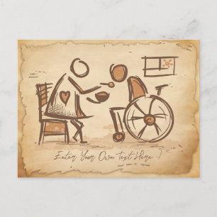 Vintage Old Fashion Caregiver, Nursing Assistant Postcard