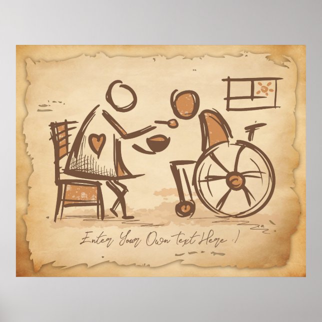 Vintage Old Fashion Caregiver, Nursing Assistant Poster (Front)