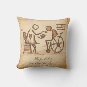 Vintage Old Fashion Caregiver, Nursing Assistant Throw Pillow