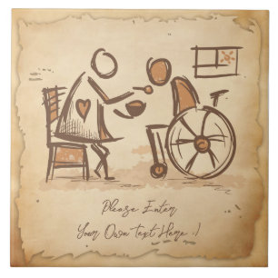 Vintage Old Fashion Caregiver, Nursing Assistant Tile