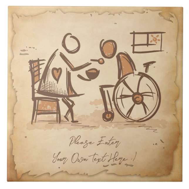 Vintage Old Fashion Caregiver, Nursing Assistant Tile (Front)