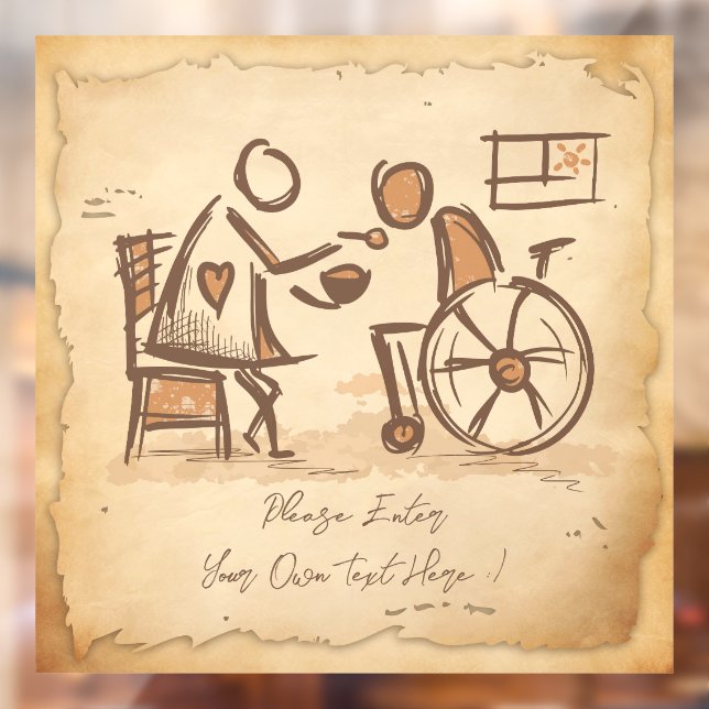 Vintage Old Fashion Caregiver, Nursing Assistant Window Cling (Sheet 2)