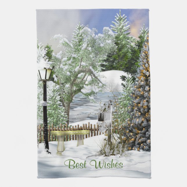 Vintage Old Fashioned Christmas Kitchen Towel (Vertical)