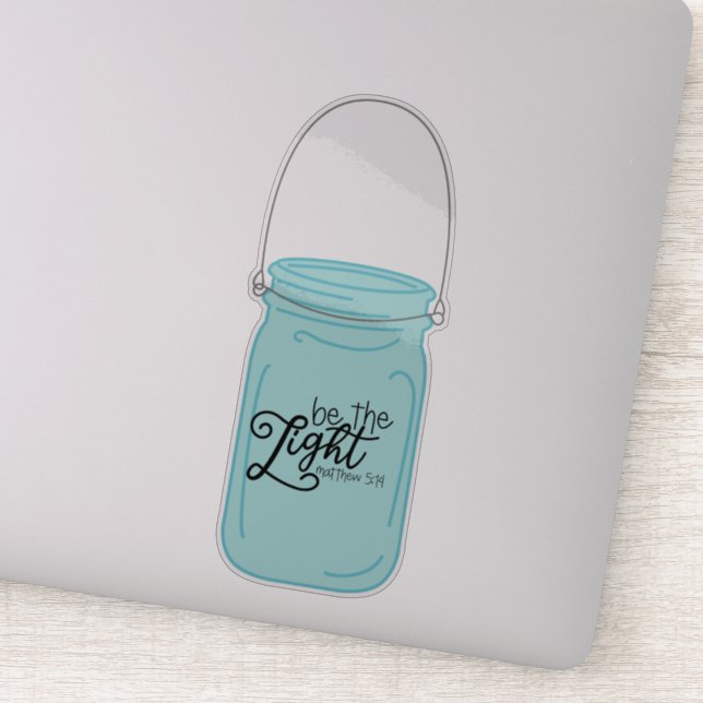 Vintage Old Fashioned Jar Be the Light Quote (Detail)