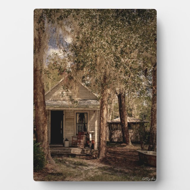Vintage Old Florida Rustic Wooden Cottage Plaque (Front)