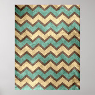 vintage old grungy paper effect chevron zigzag poster