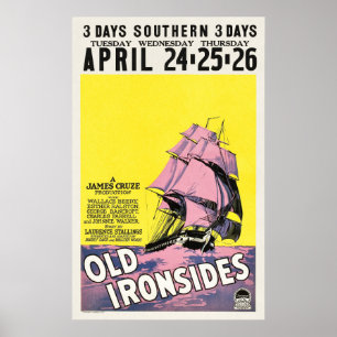 Vintage Old Ironsides 1926 Silent War Movie Poster