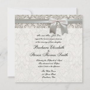Vintage Old Lace Wedding Invitation Template
