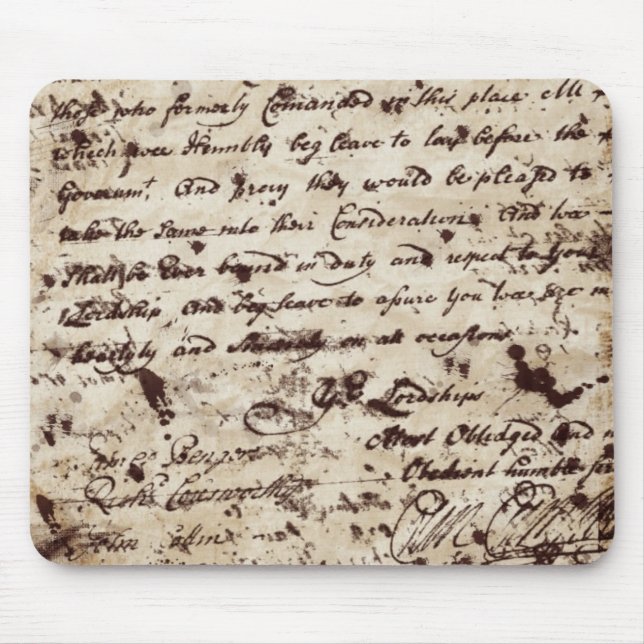 Vintage Old letter Mouse Pad (Front)