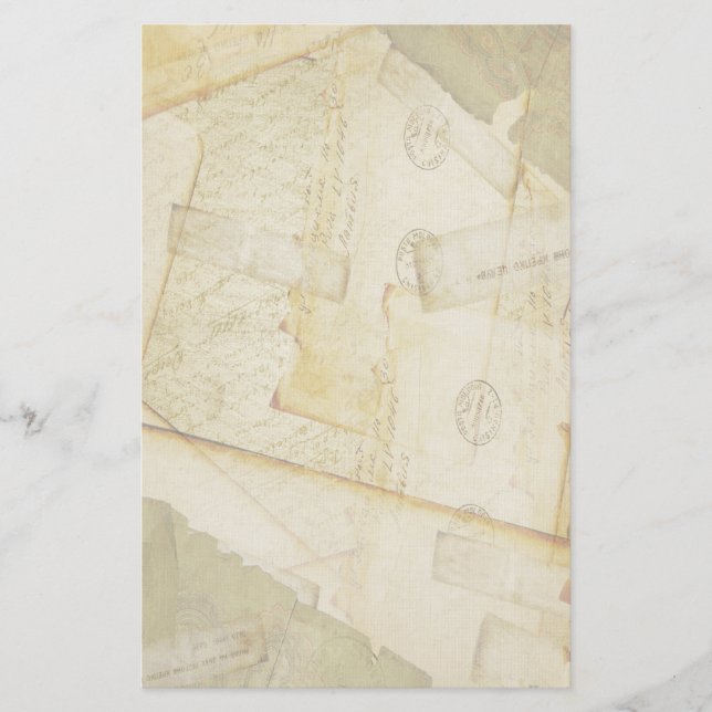 Vintage Old Letters Stationery (Front)