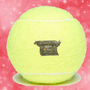 Vintage Old Manual Black Typewriter Victorian Era Tennis Balls