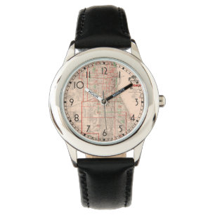 Vintage Old Map of Chicago - 1893 Watch