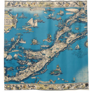 Vintage Old Map of the Bermuda Islands