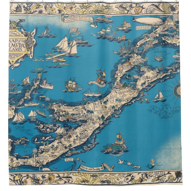 Vintage Old Map of the Bermuda Islands (Front)