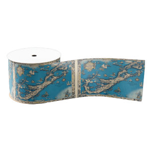 Vintage Old Map of the Bermuda Islands Grosgrain Ribbon
