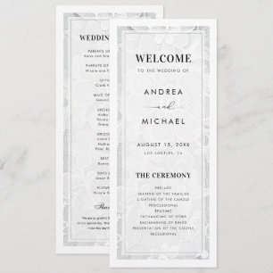 Vintage Old Money White Lace Wedding Program