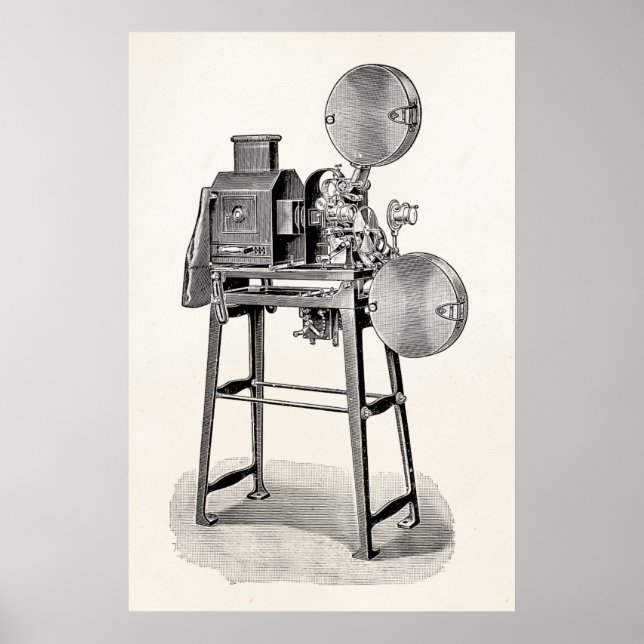 Vintage Old Movie Camera Cinematography Equipment Poster (Front)