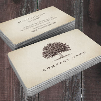 Vintage Old Oak Tree Elegant Business Card ||