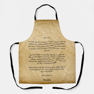 Vintage Old Paper Custom Letter for Mom Apron