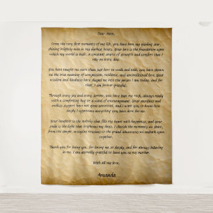 Vintage Old Paper Custom Letter for Mom Tapestry