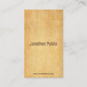 Vintage Old Paper Distressed Script Professional Business Card