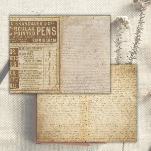 Vintage Old Paper Page Junk Journal