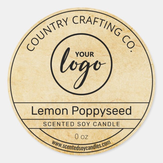 Vintage Old Paper Soy Candle Labels (Front)